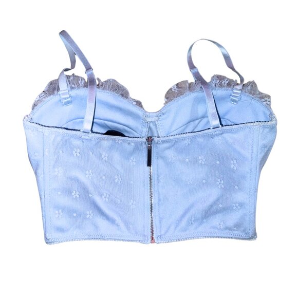 Say What Light Blue Pastel Lace Corset Crop Top Women Size Small - Picture 2 of 11